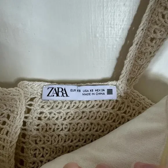 Zara Knit Crochet Sweetheart Bustier Crop Top - Picture 6 of 8